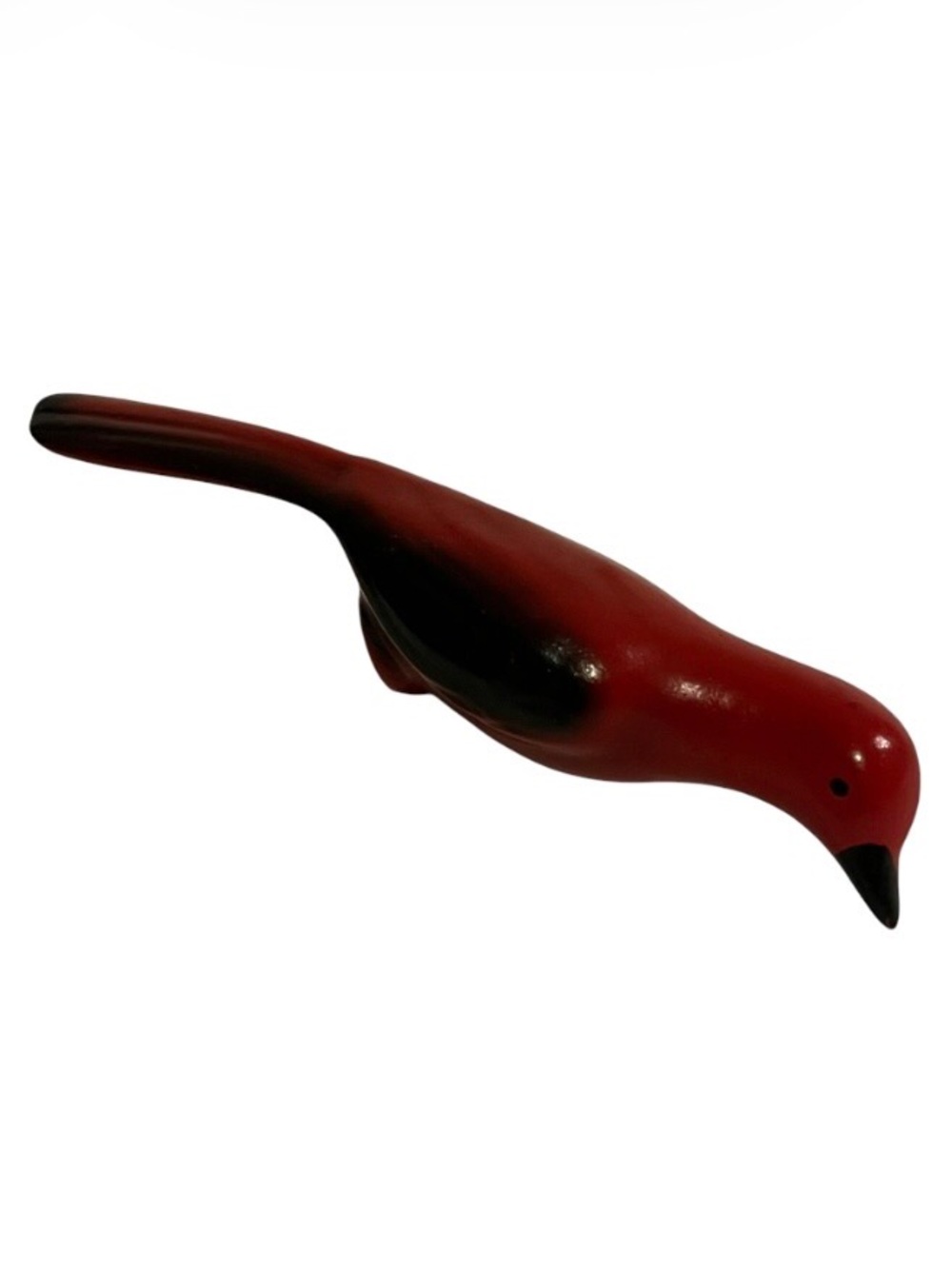 Vintage Ceramic Red&Black Bird Ornament